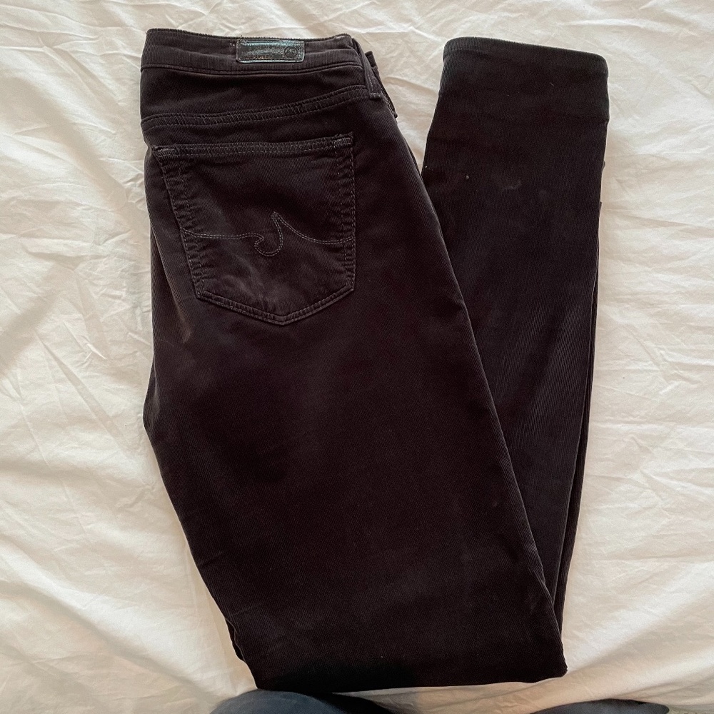 grey AG corduroy skinny/straight jeans size 30